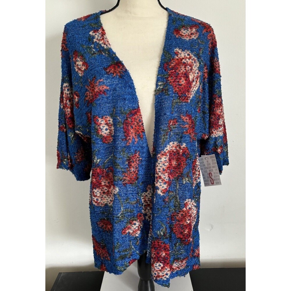 Lularoe Women's Lindsay Multi Color Floral Kimono Cardigan Size Small NWT